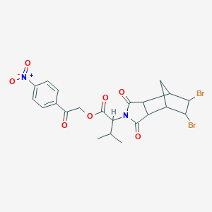 molecular formula C22H22Br2N2O7 B341707 2-(4-nitrophenyl)-2-oxoethyl 2-(5,6-dibromo-1,3-dioxooctahydro-2H-4,7-methanoisoindol-2-yl)-3-methylbutanoate 