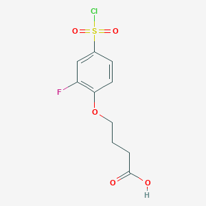 molecular formula C10H10ClFO5S B3417085 4-[4-(Chlorosulfonyl)-2-fluorophenoxy]butanoic acid CAS No. 1016838-81-5