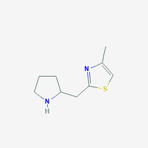 molecular formula C9H14N2S B3417116 4-Methyl-2-(pyrrolidin-2-ylmethyl)thiazole CAS No. 1017251-55-6