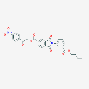 molecular formula C28H22N2O9 B341712 2-{4-Nitrophenyl}-2-oxoethyl 2-[3-(butoxycarbonyl)phenyl]-1,3-dioxo-5-isoindolinecarboxylate 