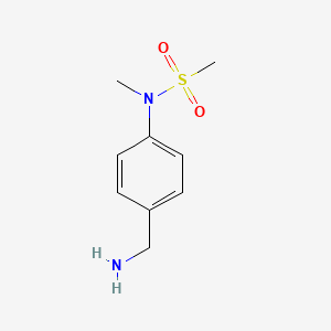 molecular formula C9H14N2O2S B3417127 N-[4-(aminomethyl)phenyl]-N-methylmethanesulfonamide CAS No. 1018519-22-6