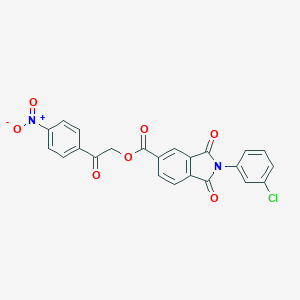 molecular formula C23H13ClN2O7 B341713 2-(4-Nitrophenyl)-2-oxoethyl 2-(3-chlorophenyl)-1,3-dioxoisoindoline-5-carboxylate 