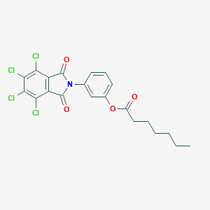 molecular formula C21H17Cl4NO4 B341716 3-(4,5,6,7-tetrachloro-1,3-dioxo-1,3-dihydro-2H-isoindol-2-yl)phenyl heptanoate 