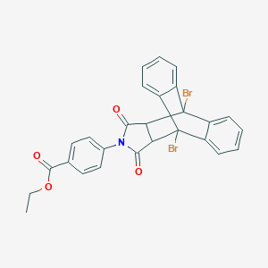 molecular formula C27H19Br2NO4 B341717 Ethyl 4-(1,8-dibromo-16,18-dioxo-17-azapentacyclo[6.6.5.0~2,7~.0~9,14~.0~15,19~]nonadeca-2,4,6,9,11,13-hexaen-17-yl)benzoate (non-preferred name) 