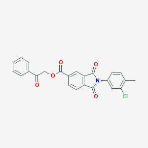 molecular formula C24H16ClNO5 B341719 2-Oxo-2-phenylethyl 2-(3-chloro-4-methylphenyl)-1,3-dioxo-5-isoindolinecarboxylate 