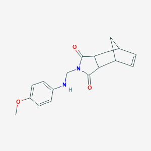 molecular formula C17H18N2O3 B341722 2-{[(4-methoxyphenyl)amino]methyl}-3a,4,7,7a-tetrahydro-1H-4,7-methanoisoindole-1,3(2H)-dione 