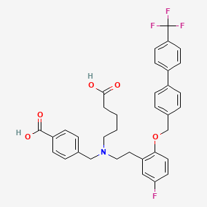 molecular formula C35H33F4NO5 B3417223 4-({(4-Carboxybutyl)[2-(5-Fluoro-2-{[4'-(Trifluoromethyl)biphenyl-4-Yl]methoxy}phenyl)ethyl]amino}methyl)benzoic Acid CAS No. 1027642-43-8