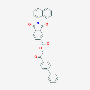 molecular formula C33H21NO5 B341724 2-[1,1'-Biphenyl]-4-yl-2-oxoethyl 2-(1-naphthyl)-1,3-dioxo-5-isoindolinecarboxylate 