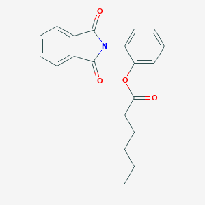 molecular formula C20H19NO4 B341725 2-(1,3-dioxo-1,3-dihydro-2H-isoindol-2-yl)phenyl hexanoate 