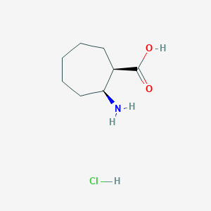molecular formula C8H16ClNO2 B3417250 Cis-2-Amino-cycloheptanecarboxylic acid hydrochloride CAS No. 1033756-97-6