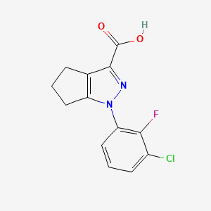 molecular formula C13H10ClFN2O2 B3417282 1-(3-chloro-2-fluorophenyl)-1H,4H,5H,6H-cyclopenta[c]pyrazole-3-carboxylic acid CAS No. 1038738-53-2