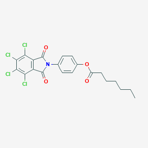 molecular formula C21H17Cl4NO4 B341734 4-(4,5,6,7-tetrachloro-1,3-dioxo-1,3-dihydro-2H-isoindol-2-yl)phenyl heptanoate 