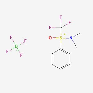 molecular formula C9H11BF7NOS B3417372 [(Oxido)phenyl(trifluoromethyl)-lambda4-sulfanylidene]dimethylammonium Tetrafluoroborate CAS No. 1046786-08-6