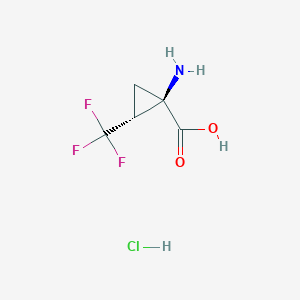 molecular formula C5H7ClF3NO2 B3417378 (1S,2S)-1-amino-2-(trifluoromethyl)cyclopropane-1-carboxylic acid hydrochloride CAS No. 1047631-90-2