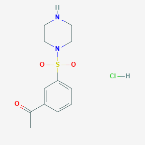molecular formula C12H17ClN2O3S B3417407 1-[3-(Piperazine-1-sulfonyl)phenyl]ethan-1-one hydrochloride CAS No. 1049768-95-7