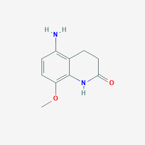 molecular formula C10H12N2O2 B3417413 2(1H)-Quinolinone, 5-amino-3,4-dihydro-8-methoxy- CAS No. 104995-13-3