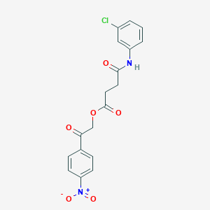 molecular formula C18H15ClN2O6 B341743 2-(4-Nitrophenyl)-2-oxoethyl 4-[(3-chlorophenyl)amino]-4-oxobutanoate 