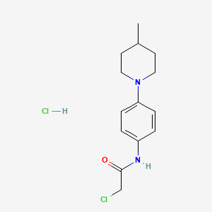 molecular formula C14H20Cl2N2O B3417436 2-chloro-N-[4-(4-methylpiperidin-1-yl)phenyl]acetamide hydrochloride CAS No. 1052089-51-6