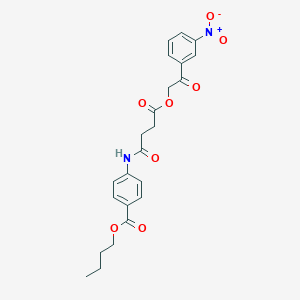 molecular formula C23H24N2O8 B341745 Butyl 4-({4-[2-(3-nitrophenyl)-2-oxoethoxy]-4-oxobutanoyl}amino)benzoate 