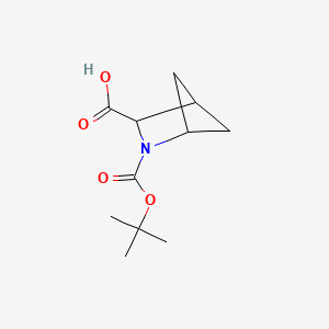 molecular formula C11H17NO4 B3417456 2-(tert-Butoxycarbonyl)-2-azabicyclo[2.1.1]hexane-3-carboxylic acid CAS No. 1056020-87-1