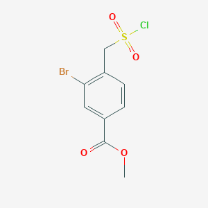 molecular formula C9H8BrClO4S B3417468 3-Bromo-4-(chlorosulfonylmethyl)benzoic acid methyl ester CAS No. 1061617-77-3