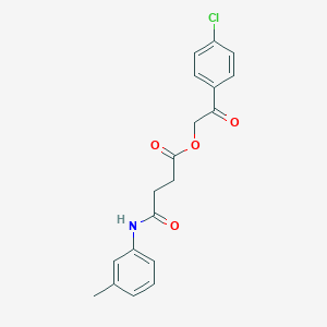 molecular formula C19H18ClNO4 B341749 2-(4-Chlorophenyl)-2-oxoethyl 4-oxo-4-(3-toluidino)butanoate 