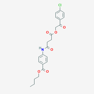 molecular formula C23H24ClNO6 B341750 Butyl 4-({4-[2-(4-chlorophenyl)-2-oxoethoxy]-4-oxobutanoyl}amino)benzoate 