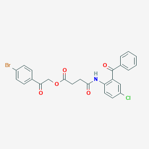 molecular formula C25H19BrClNO5 B341751 2-(4-Bromophenyl)-2-oxoethyl 4-(2-benzoyl-4-chloroanilino)-4-oxobutanoate 
