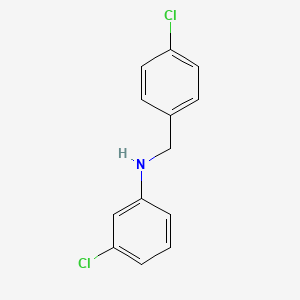 3-chloro-N-[(4-chlorophenyl)methyl]aniline