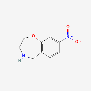 molecular formula C9H10N2O3 B3417535 8-Nitro-2,3,4,5-tetrahydro-1,4-benzoxazepine CAS No. 1085728-28-4