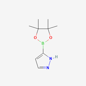 molecular formula C9H15BN2O2 B3417542 3-(4,4,5,5-Tetramethyl-1,3,2-dioxaborolan-2-yl)-1H-pyrazole CAS No. 1086111-17-2