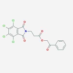molecular formula C19H11Cl4NO5 B341755 2-oxo-2-phenylethyl 3-(4,5,6,7-tetrachloro-1,3-dioxo-1,3-dihydro-2H-isoindol-2-yl)propanoate 