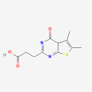 molecular formula C11H12N2O3S B3417566 3-(5,6-dimethyl-4-oxo-4aH-thieno[2,3-d]pyrimidin-2-yl)propanoic acid CAS No. 109164-46-7