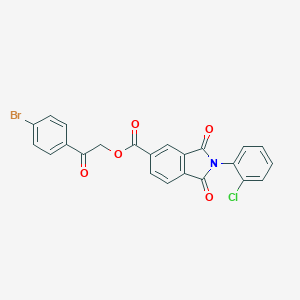 molecular formula C23H13BrClNO5 B341757 2-(4-Bromophenyl)-2-oxoethyl 2-(2-chlorophenyl)-1,3-dioxo-5-isoindolinecarboxylate 