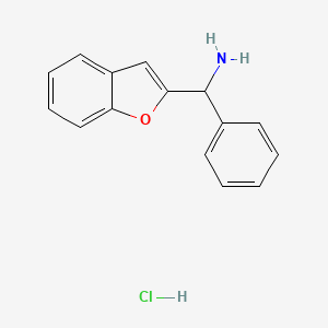 molecular formula C15H14ClNO B3417571 1-(1-Benzofuran-2-yl)-1-phenylmethanamine hydrochloride CAS No. 109194-13-0