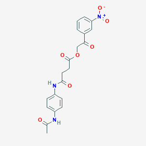 molecular formula C20H19N3O7 B341758 2-(3-Nitrophenyl)-2-oxoethyl 4-{[4-(acetylamino)phenyl]amino}-4-oxobutanoate 