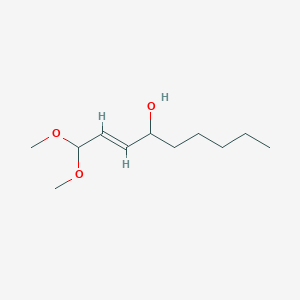 molecular formula C11H22O3 B3417580 (E)-4-hydroxynon-2-enal dimethyl acetal CAS No. 109296-10-8