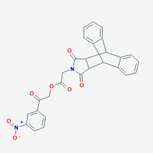 2-(3-Nitrophenyl)-2-oxoethyl (16,18-dioxo-17-azapentacyclo[6.6.5.0~2,7~.0~9,14~.0~15,19~]nonadeca-2,4,6,9,11,13-hexaen-17-yl)acetate (non-preferred name)