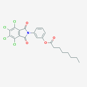 molecular formula C22H19Cl4NO4 B341761 3-(4,5,6,7-tetrachloro-1,3-dioxo-1,3-dihydro-2H-isoindol-2-yl)phenyl octanoate 