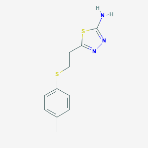 molecular formula C11H13N3S2 B341767 5-{2-[(4-Methylphenyl)sulfanyl]ethyl}-1,3,4-thiadiazol-2-amine 