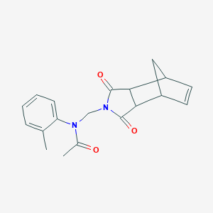 molecular formula C19H20N2O3 B341768 N-[(1,3-dioxo-1,3,3a,4,7,7a-hexahydro-2H-4,7-methanoisoindol-2-yl)methyl]-N-(2-methylphenyl)acetamide 