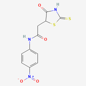 molecular formula C11H9N3O4S2 B3417749 2-(2-mercapto-4-oxo-4,5-dihydro-1,3-thiazol-5-yl)-N-(4-nitrophenyl)acetamide CAS No. 1142200-43-8