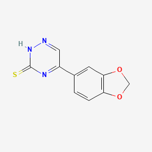 molecular formula C10H7N3O2S B3417753 5-(1,3-Benzodioxol-5-yl)-1,2,4-triazine-3-thiol CAS No. 1142201-22-6