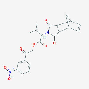 molecular formula C22H22N2O7 B341776 2-(3-nitrophenyl)-2-oxoethyl 2-(1,3-dioxo-1,3,3a,4,7,7a-hexahydro-2H-4,7-methanoisoindol-2-yl)-3-methylbutanoate 