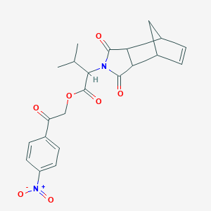 molecular formula C22H22N2O7 B341777 2-(4-nitrophenyl)-2-oxoethyl 2-(1,3-dioxo-1,3,3a,4,7,7a-hexahydro-2H-4,7-methanoisoindol-2-yl)-3-methylbutanoate 