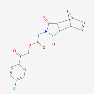 molecular formula C19H16ClNO5 B341779 2-(4-chlorophenyl)-2-oxoethyl (1,3-dioxo-1,3,3a,4,7,7a-hexahydro-2H-4,7-methanoisoindol-2-yl)acetate 