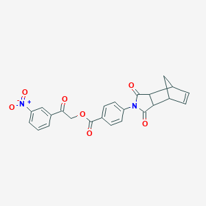 molecular formula C24H18N2O7 B341782 2-(3-nitrophenyl)-2-oxoethyl 4-(1,3-dioxo-1,3,3a,4,7,7a-hexahydro-2H-4,7-methanoisoindol-2-yl)benzoate 