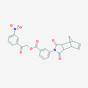 molecular formula C24H18N2O7 B341786 2-(3-nitrophenyl)-2-oxoethyl 3-(1,3-dioxo-1,3,3a,4,7,7a-hexahydro-2H-4,7-methanoisoindol-2-yl)benzoate 