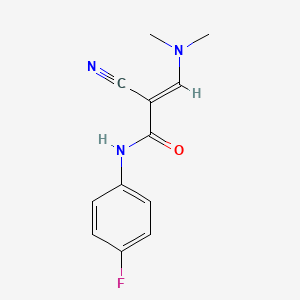molecular formula C12H12FN3O B3417864 (E)-2-cyano-3-(dimethylamino)-N-(4-fluorophenyl)-2-propenamide CAS No. 1164526-52-6