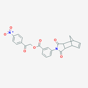 molecular formula C24H18N2O7 B341787 2-(4-nitrophenyl)-2-oxoethyl 3-(1,3-dioxo-1,3,3a,4,7,7a-hexahydro-2H-4,7-methanoisoindol-2-yl)benzoate 